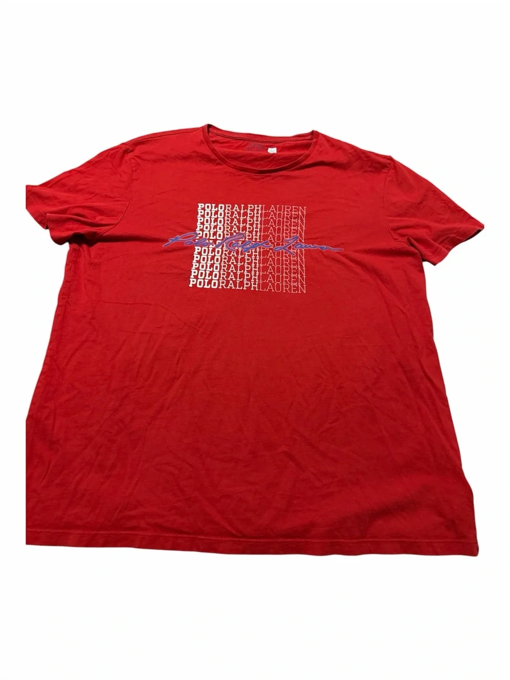 Polo Ralph Lauren Red Short-Sleeve Logo Tee Mens Size XL Streetwear Preppy